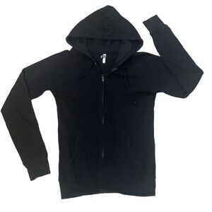 Thermal Full Zip Hoodie Jacket Black Size M